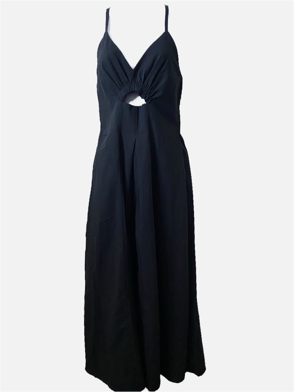 BTFBM Spaghetti Strap V-Neck Cutout Maxi Dress